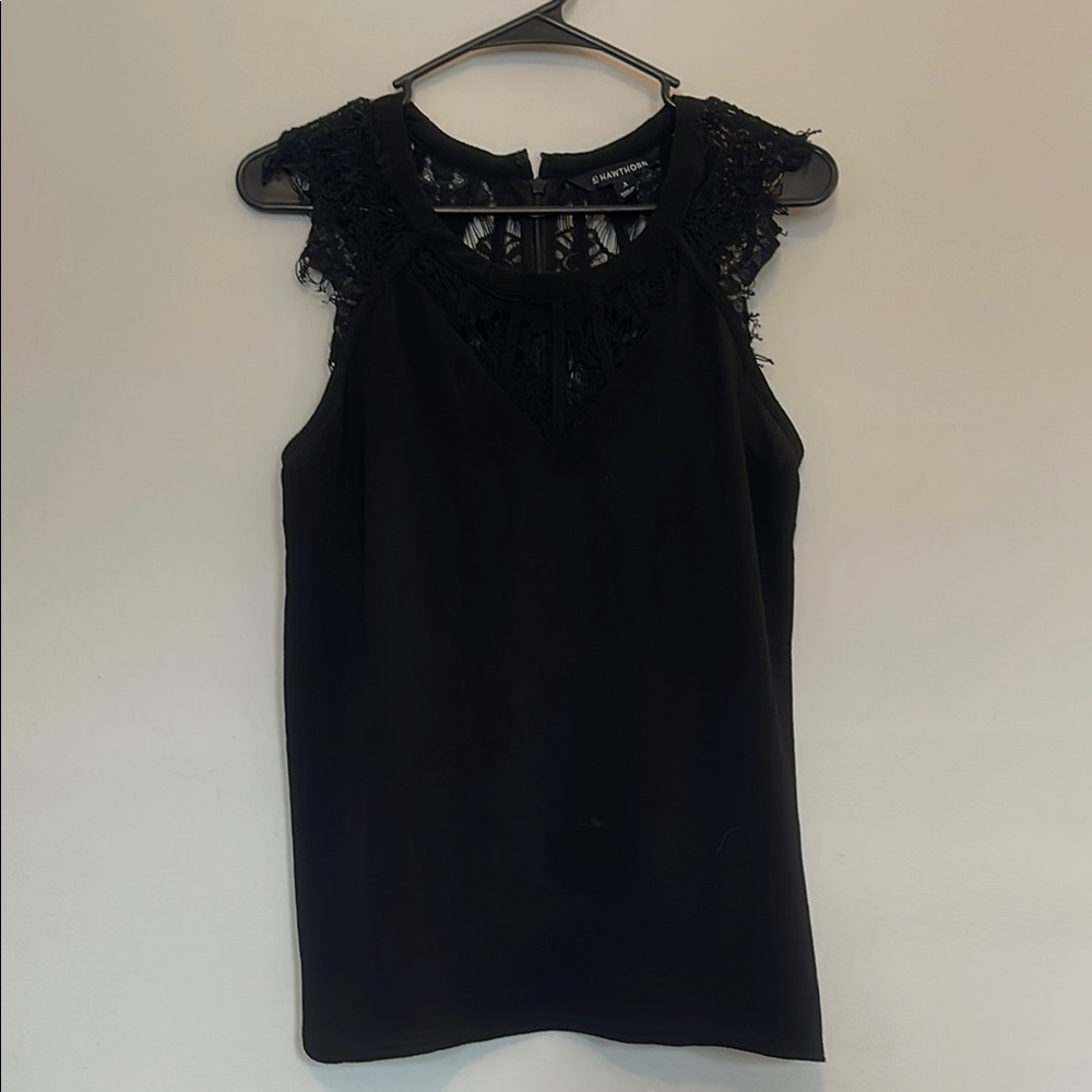 Black Lace Sleeveless Top